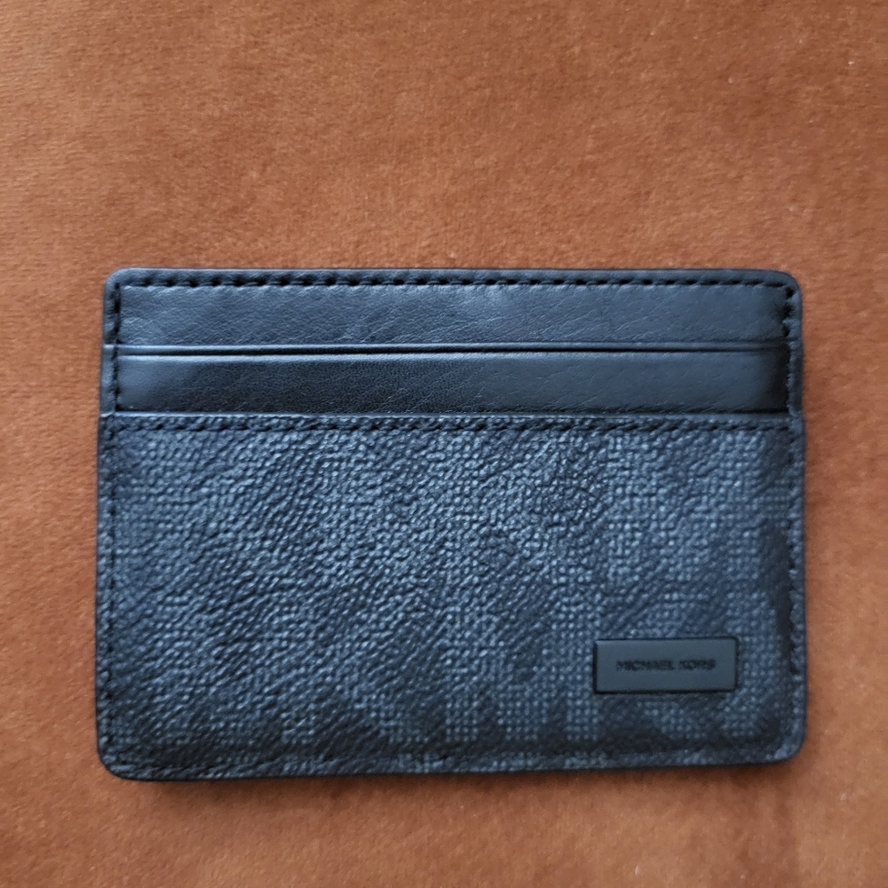NEW Michael Kors Men's Jet Set Baltic Black Card Case
